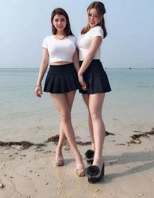 在海滩穿丝袜,时尚与舒适的完美融合